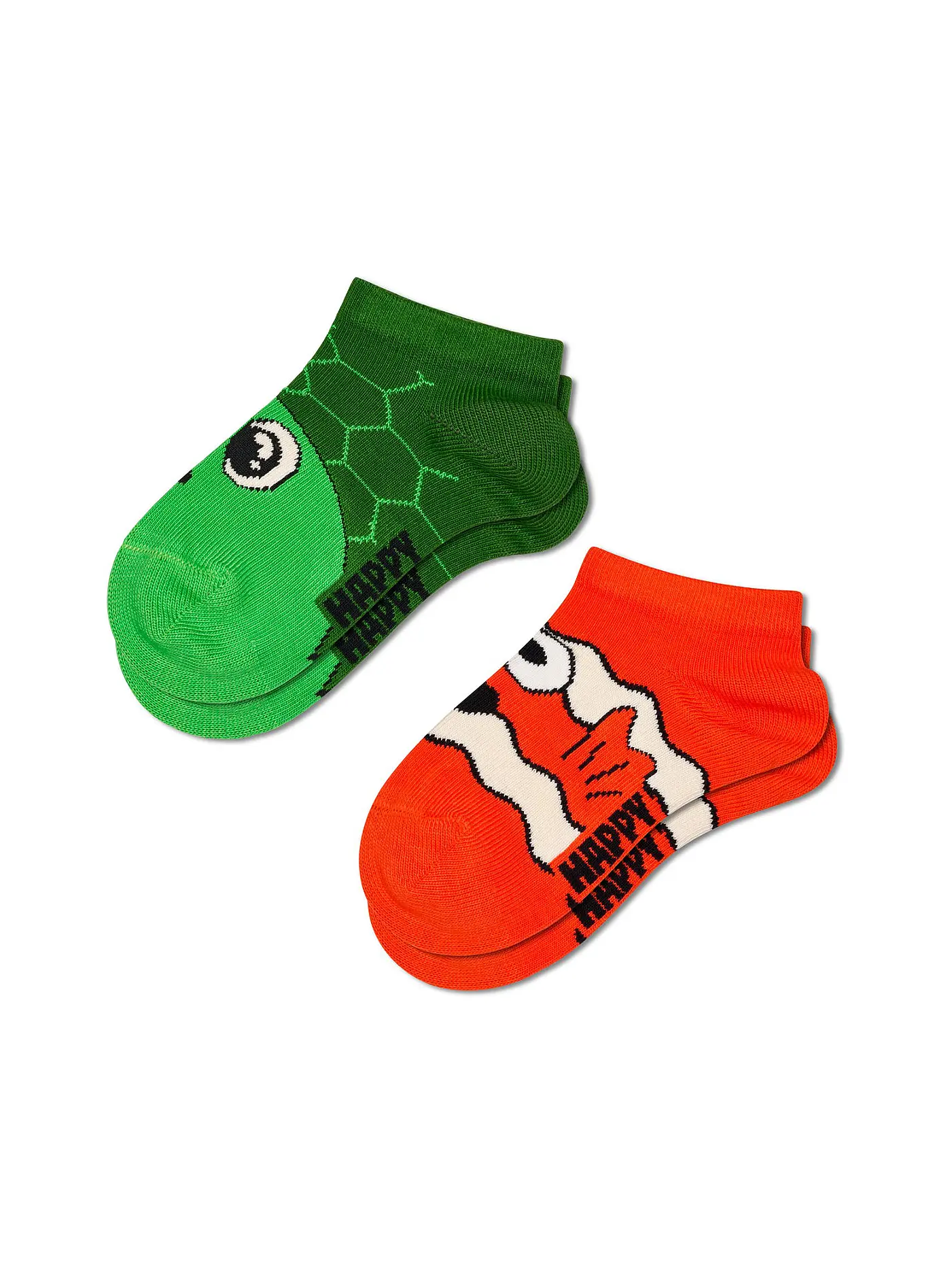 HAPPY SOCKS | Kinder Sneaker Socken TURTLE 2er Pkg green | 